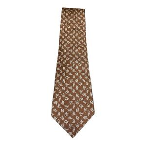Men’s Hermes Sailor Knots brown, and 100% silk tie, Made in France, one size